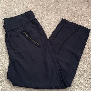 Black moto pant pull on trousers